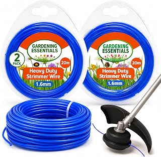 SOL 2pk Heavy Duty Strimmer Wire 1.6mm Universal Trimmer Line 40m | Compatible with Petrol & Electric Trimmers, Universal 1.6mm Strimmer Line for Grass and Weed Cutting