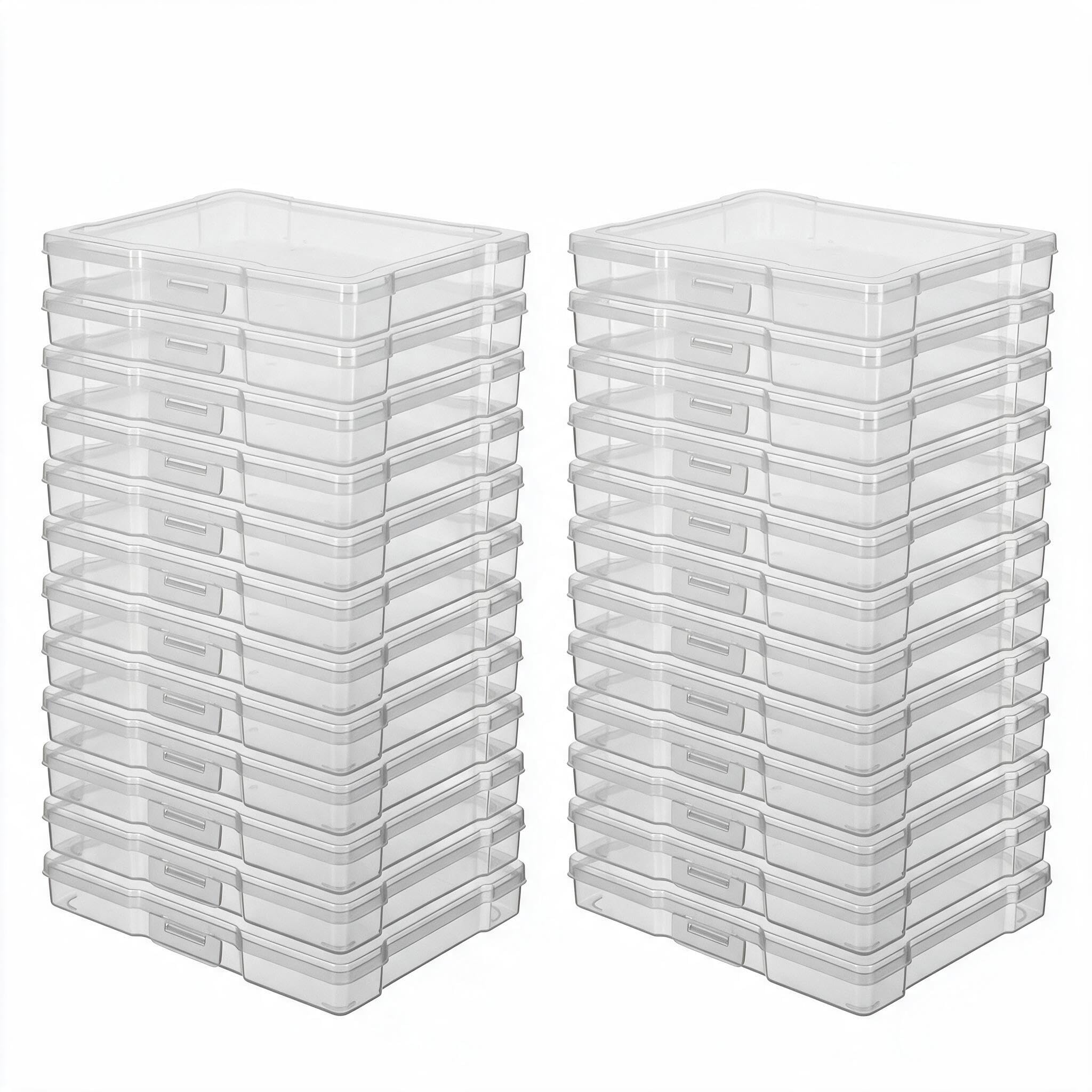 novelinks 24 Pack 5"x7" Clear Photo Storage Boxes and Photo Box Organizers | Pho