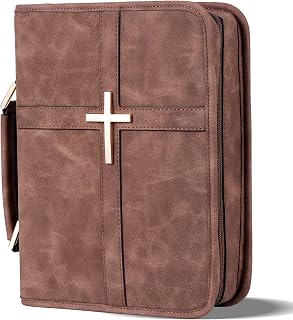 Vegan Leather Bible Cover Case, Bible Bag for Men Women, Gift Box Packaging