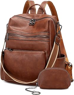 AGLOD Leather Backpack Purse for Women Designer Ladies Shoulder Bag Fashion Faux Work Travel Handbags