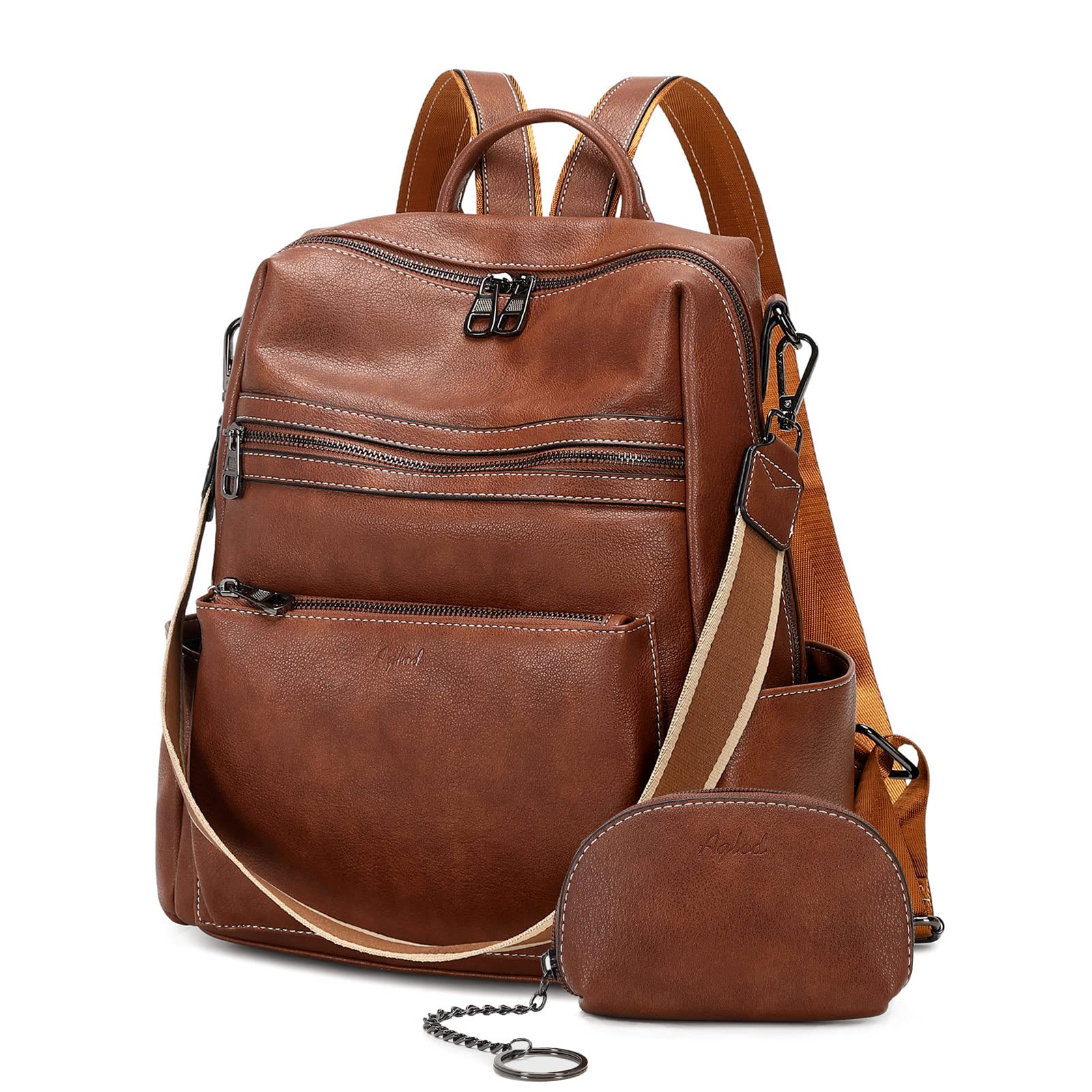 AGLOD Leather Backpack Purse for Women Designer Ladies Shoulder Bag Fashion Faux