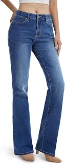 Tapata Petite Women's 26"/28" Curvy Bootcut Flare Jeans Stretch Denim Pants