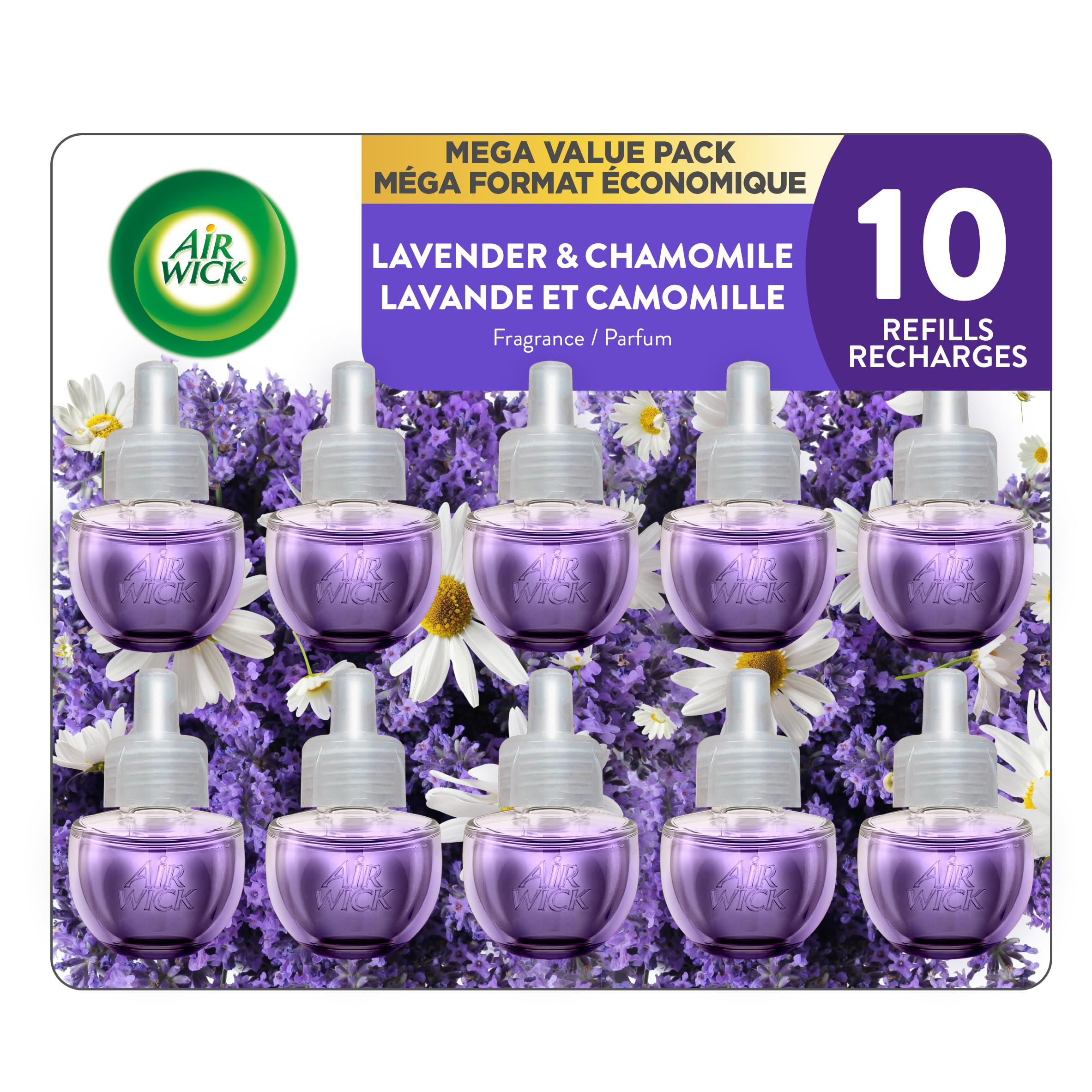 Airwick Plug in Scented Oil Refills, Lavender and Chamomile, Infued with natural