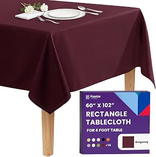 Gee Di Moda Burgundy Rectangular Tablecloth - 60 x 102 Inch - for Buffet Table, Party, Holiday Dinner, Wedding and Baby Shower