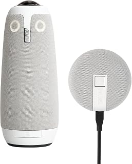 Owl Labs Meeting Owl 3 and Expansion Mic for Meeting Owl 3 - Extend Audio Reach in Larger Spaces by 8 feet (2.5 Meters) in The Direction of The mic. (Renewed)