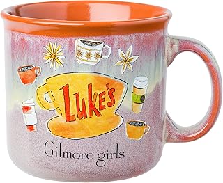 Silver Buffalo Gilmore Girls High Gloss, Ceramic Camper Mug, 20oz | Luke's Diner, Cafe Logo, 0.59 Liters