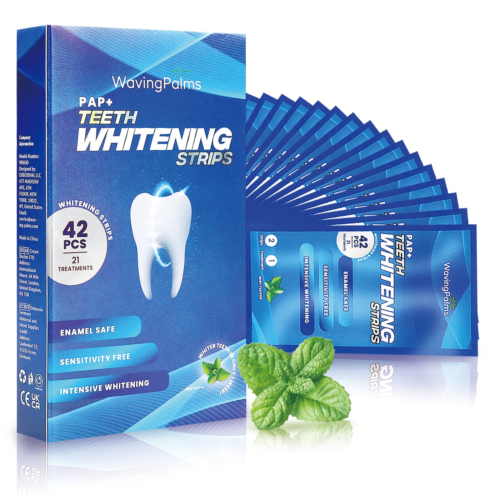 Professional Teeth Whitening Strips Kit for Sensitive Teeth - Gentle & Effective