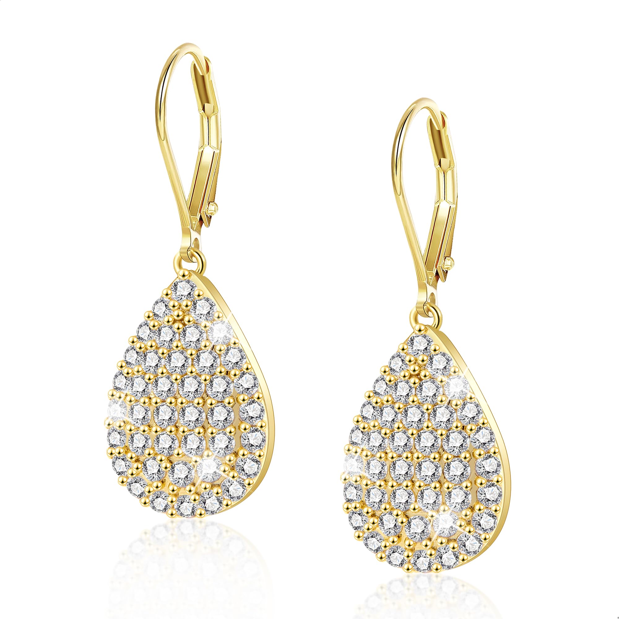 ALEXCRAFT Zirconia Drop Leverback Earrings Dangle Earring for Women Jewelry