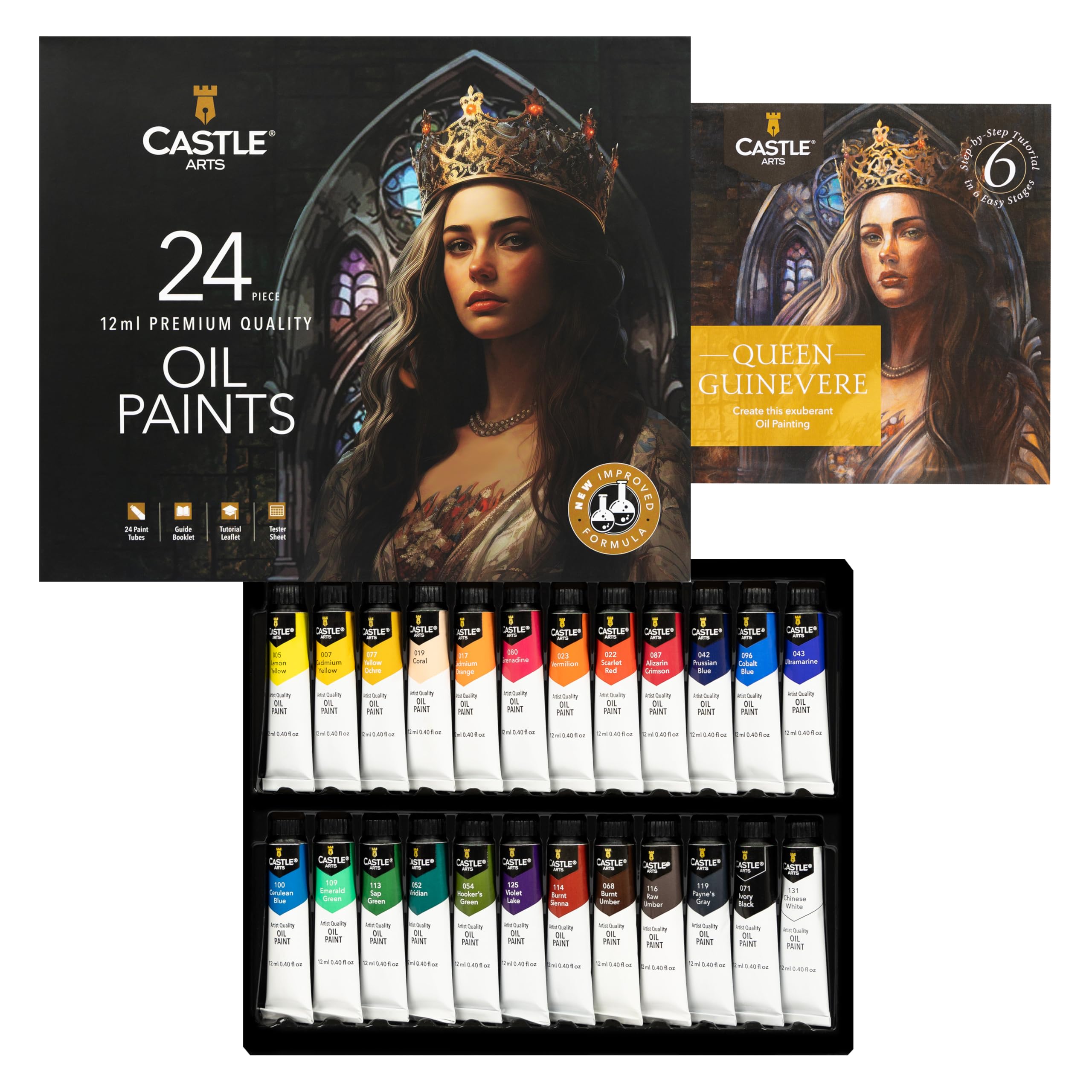 Castle Art Supplies Lot de 24 peintures à l'huile de 12 ml | Excellent rapport q