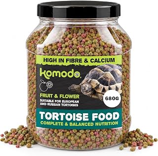 Komodo Complete Holistic Tortoise Diet Fruit and Flower 680 g, Balanced Food for Tortoises, Natural Flavoured Tortoise Food