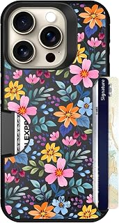 Scooch for iPhone 15 Pro Wallet Case Card Holder, Moneymate, Full Bloom