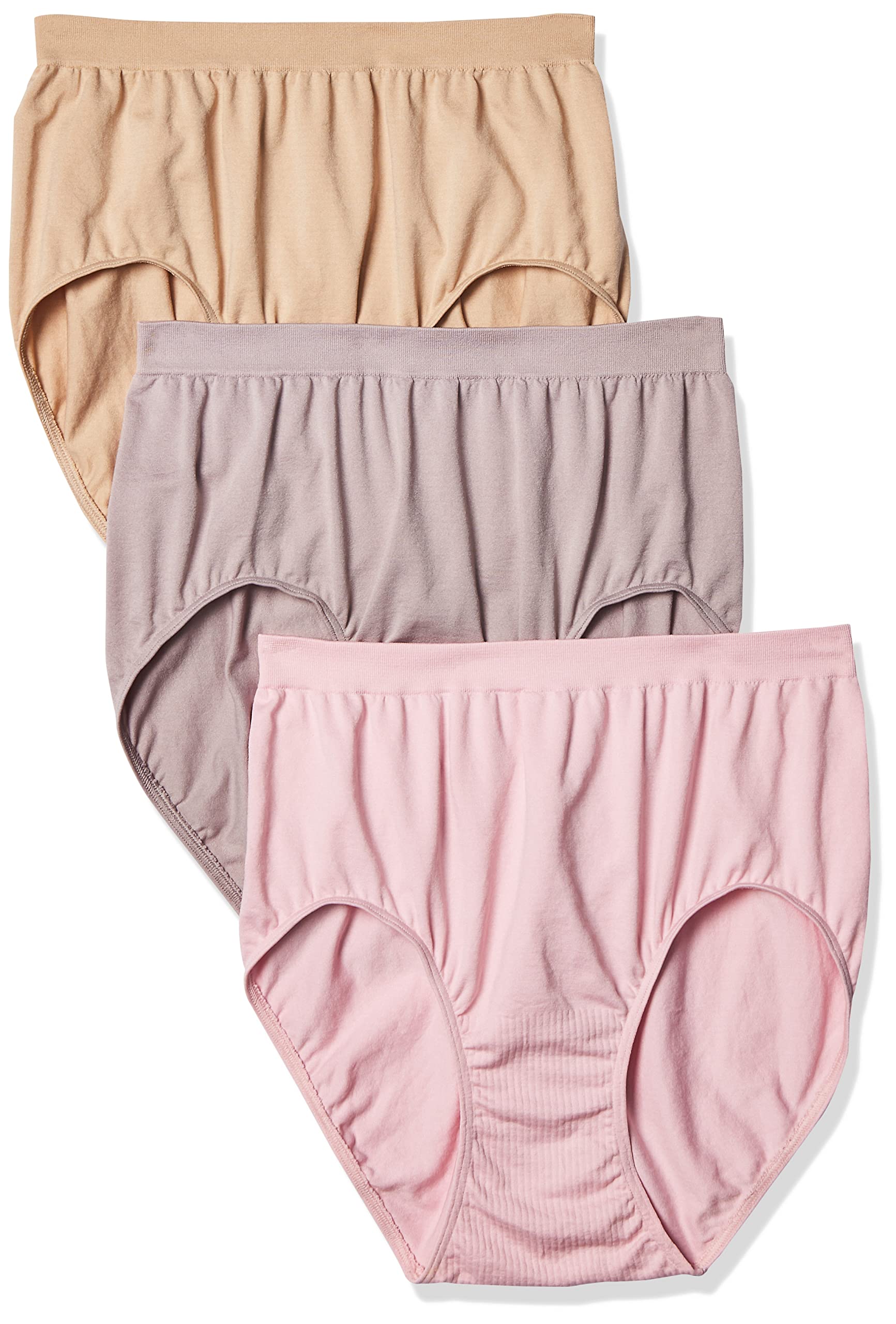 Bali Comfort Revolution Women's Seamless Brief Briefs (Pack of 3)