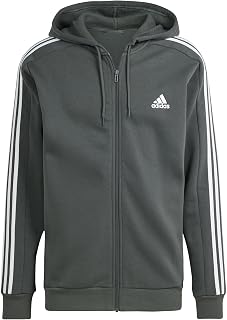 Adidas Essentials Fleece 3-Stripes Full-Zip Hoodie Sudadera Hombre (Pack de 1)
