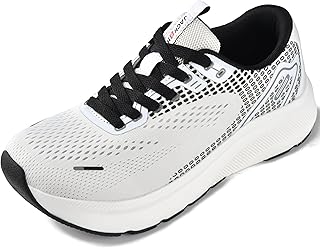 JACKSHIBO Mens Arch Support Shoes Wide Width Trainers Running Walking Athletic Tennis Orthopedic Plantar Fasciitis Workout Thick Sole