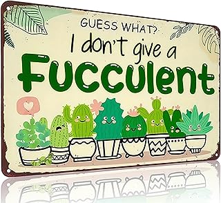 Bestylez Vintage Garden Gifts I Don't Give A Succulent Gardening Signs For Home Garden Greenhouse Living Room Bedroom Yard Outdoor Decor 8"x12" (3363)