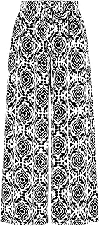 PRETTYGARDEN Ladies Stretch Floral Waist Lightweight Pants Palazzo Pants For Women Casual Lounge Wide Leg Pants Women