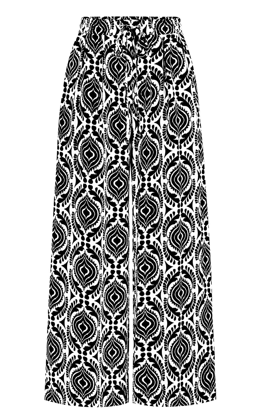 PRETTYGARDEN Ladies Stretch Floral Waist Lightweight Pants Palazzo Pants For Wom