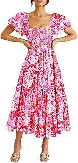 PRETTYGARDEN レディース スモックミディウェディングゲストドレス