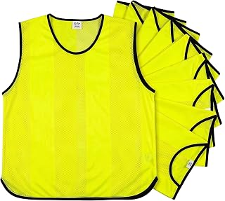 Sterling Sports 10 X Training Bibs Mesh For Football, Basketball & Cricket | Quick Dry Training Bibs Made From Breathable Mesh, Ideal For Football, Basketball, Rugby, Soccer & Netball (Pack of 10)