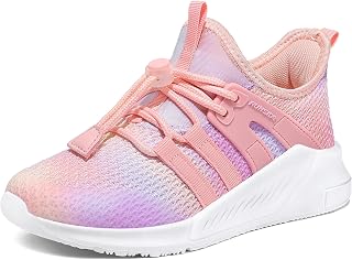 RUNSIDE ガールズ テニスシューズ 軽量 スポーツ キッズ スニーカー レースアップ ランニング/ウォーキング用 幼児/小さなお子様/大きなお子様向け