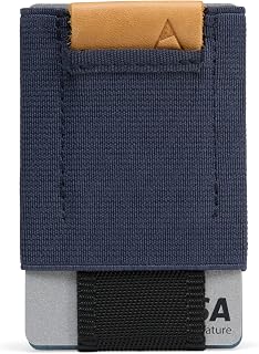 NOMATIC Slim Wallet For Men - Mens Wallet Slim - Navy With Leather