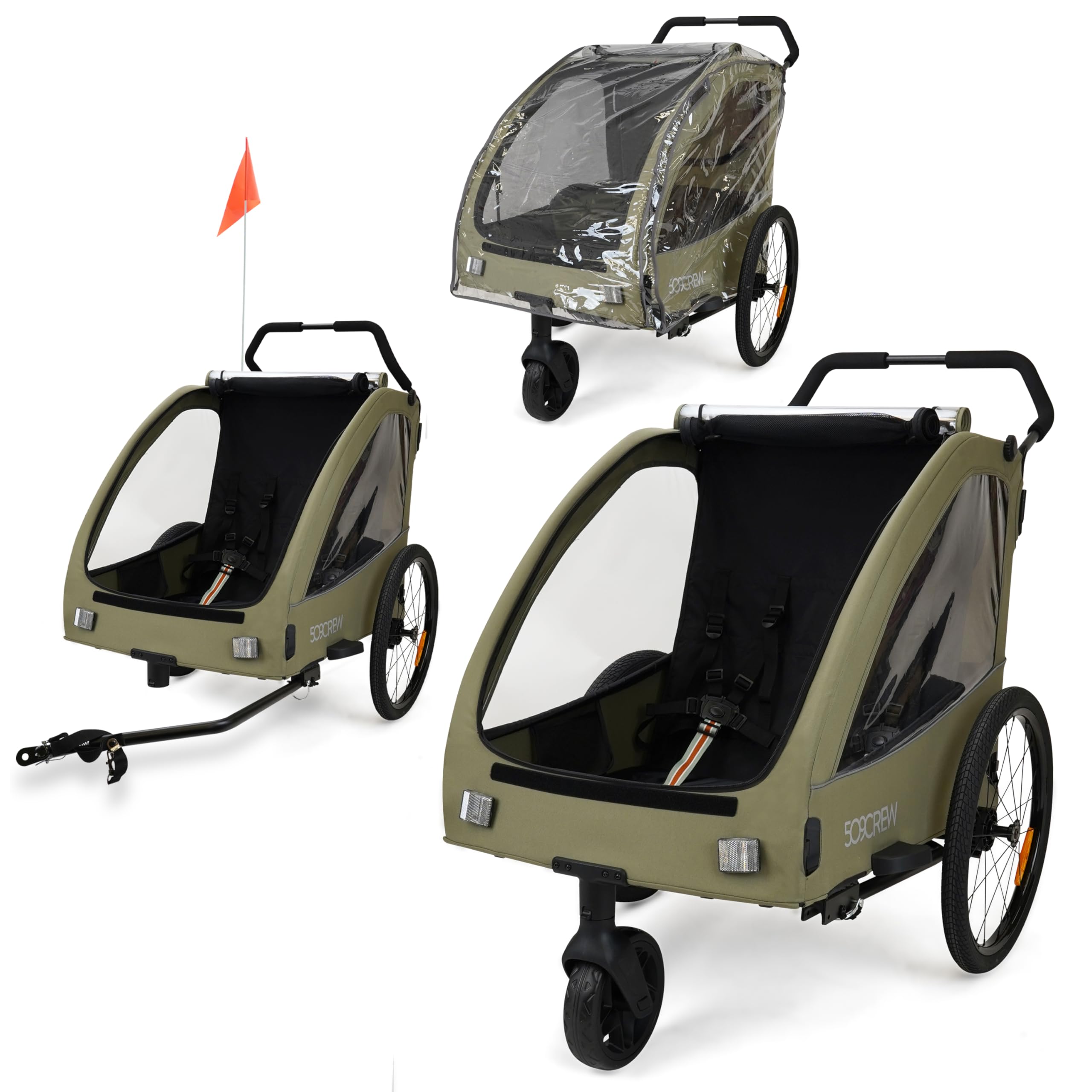 509 Trailer II, Multi Use Bicycle Trailer for Kids from 6 m Up, for Pet, for Car