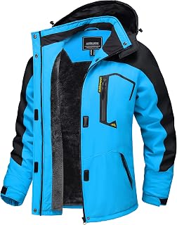 TACVASEN Women's Waterproof Fleece Jacket for Winter Skiing and Outdoor Hiking with Detachable Hood