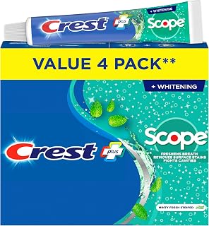 Crest Plus Scope Minty Fresh Toothpaste, 4x120mL