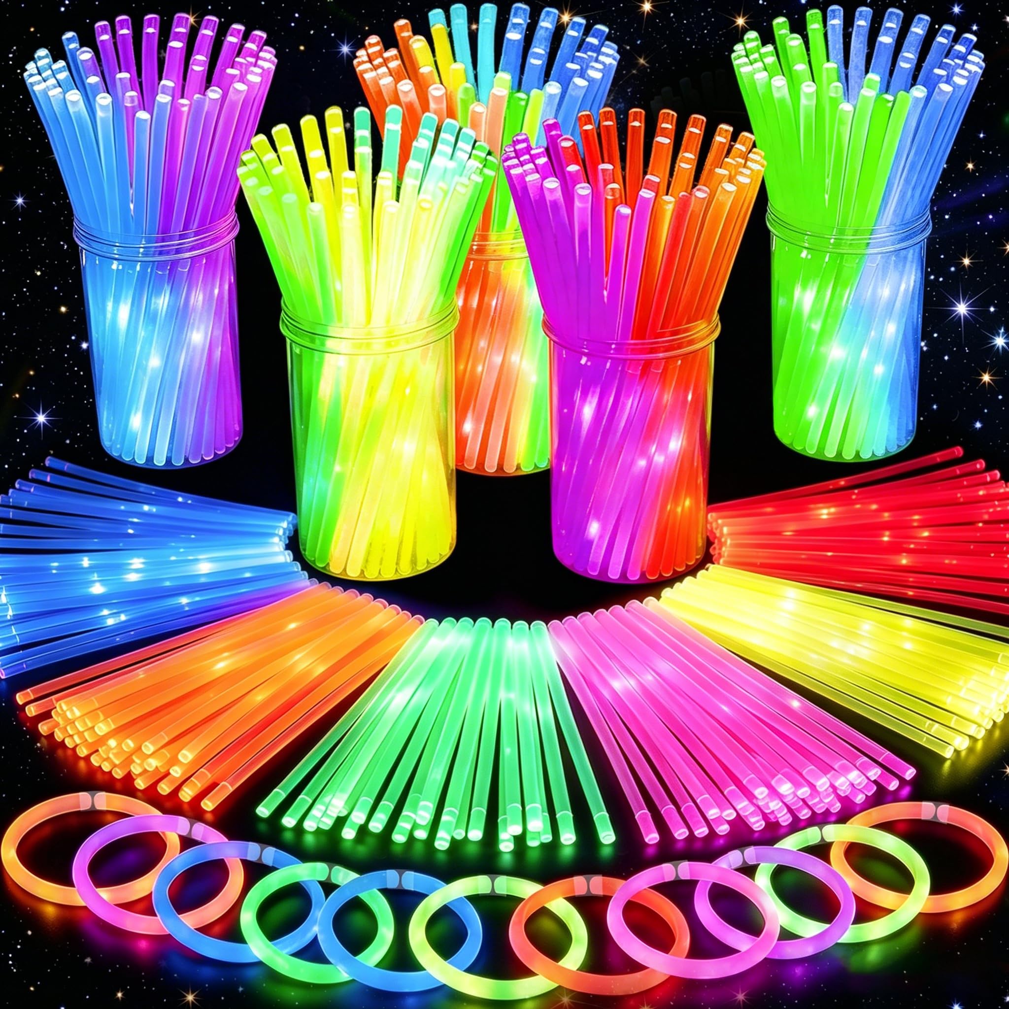 500 Pack Glow Sticks Bulk Party Pack Bright Glow in the Dark Party Supplies | Ul
