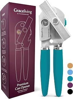 Heavy Duty Manual Can Opener with Magnetic Lid Lifter, Teal