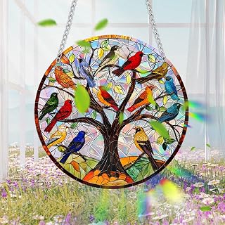 Window Hanging Dream Catcher Tree of Life Acrylic Garden Decor Outdoor Tree Decor to Add an Artistic Touch to Indoor Windows