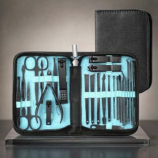 26 Piece Nail Clipper Set,Ultra Sharp Sturdy Fingernail Cutters,Blue