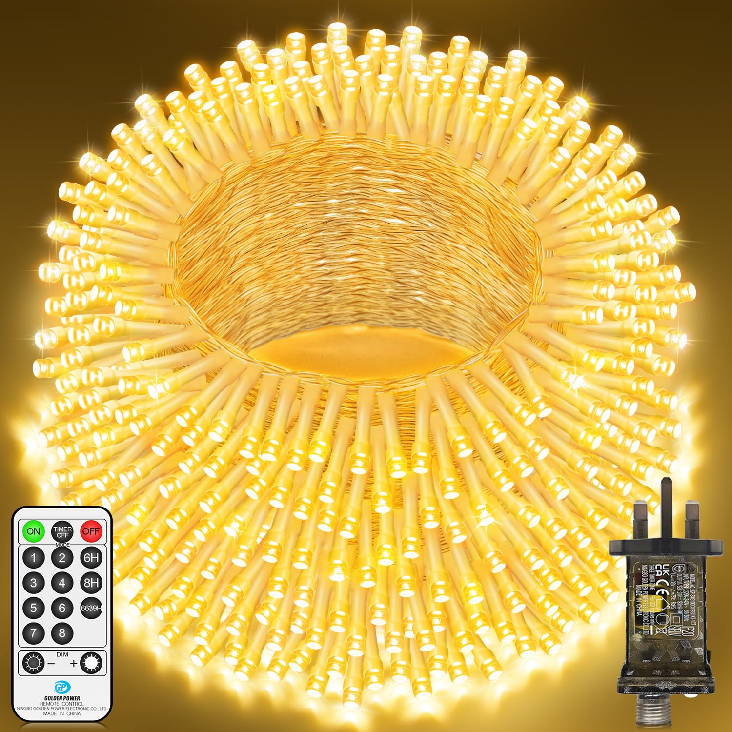 120M 1000 LED Fairy Lights Outdoor String Lights Plug in Extra Long Christmas Li