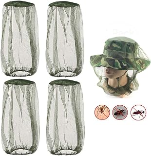 Mosquito Head Green Net Face Mesh Cover,Net Mesh Face Protector Insect Bee Mosquito Resistance Sun Fish Hat