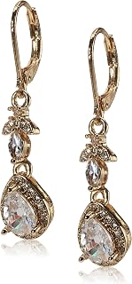 Anne Klein Women's Drop Crystal Earrings, Statement Fashion Jewelry with Crystal Inspired Accents for Everyday and Evening Wear