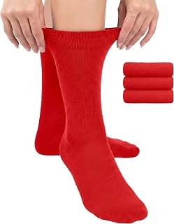 HUGH UGOLI Womens Soft Bamboo Dress Socks & Thin, Crew, Socks for Business, Trouser, Casual, Non-Binding, 3 Pairs