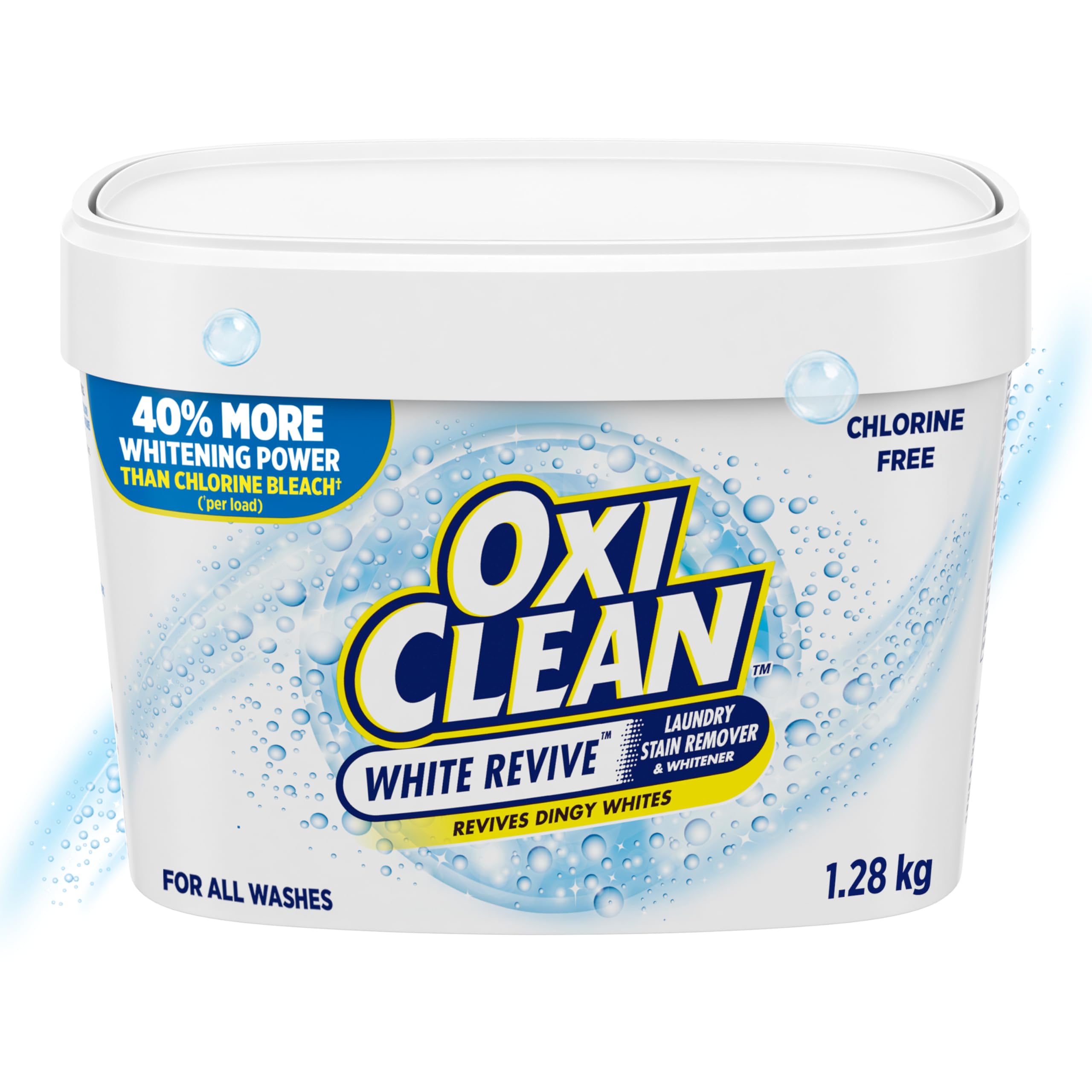 OxiClean White Revive Laundry Stain Remover Powder, 1.28 kg | Color-safe enzyme 