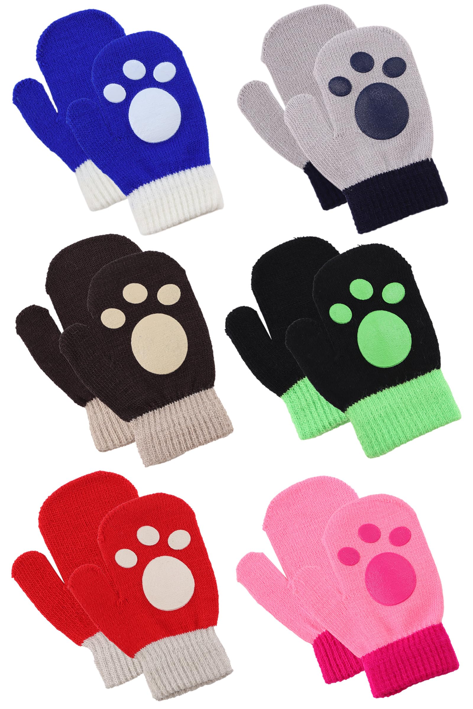 Pesaat Cartoon Baby Girl Knit Mittens Stretch Toddler Gloves For Kid Boys Fall E