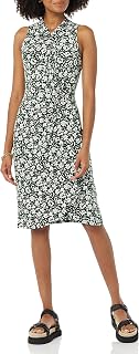 Amazon Essentials Women's Sleeveless Twist Neck Faux Wrap Floral Dress