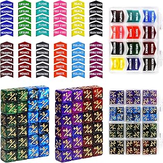 SIXPOINTS 108PCS 12mm MTG +1/+1 Tokens 6 Sided Dice & Keyword Counters Tokens Set for Magic The Gathering, MTG, TCG, Card Games Accessories