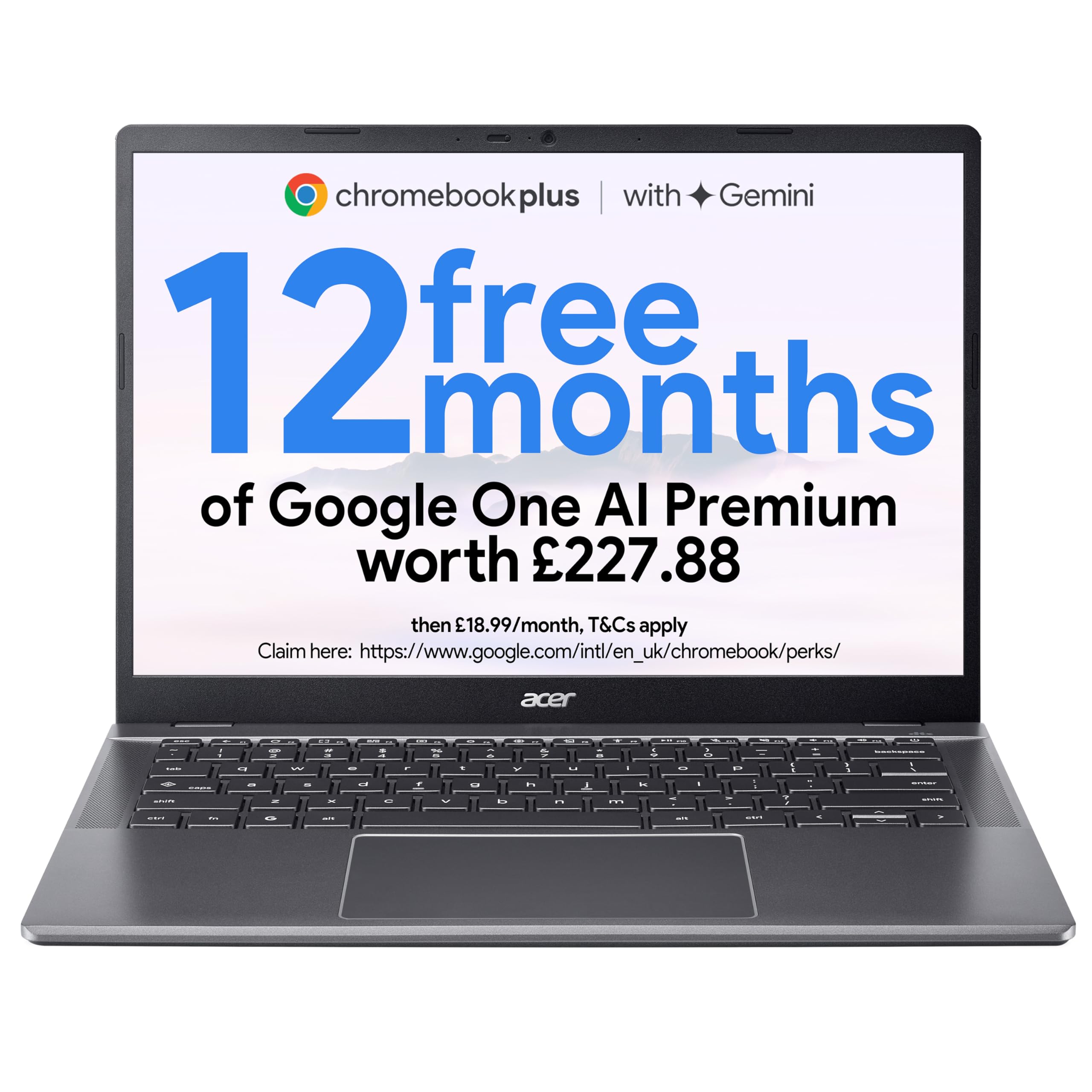 Acer Chromebook Plus 514 CB514-5H Laptop - Intel Core 5 120U, 8GB, 512GB SSD, In
