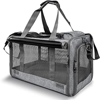 GAPZER Pet Carrier for Large Cats up to 20lbs Soft-Sided Privacy Protection | Pet Crate for Medium to Big Kitten Small Puppy Transport, Washable Dog Cloth Carry Bag Home Outdoor Car Travel, Vet Visits