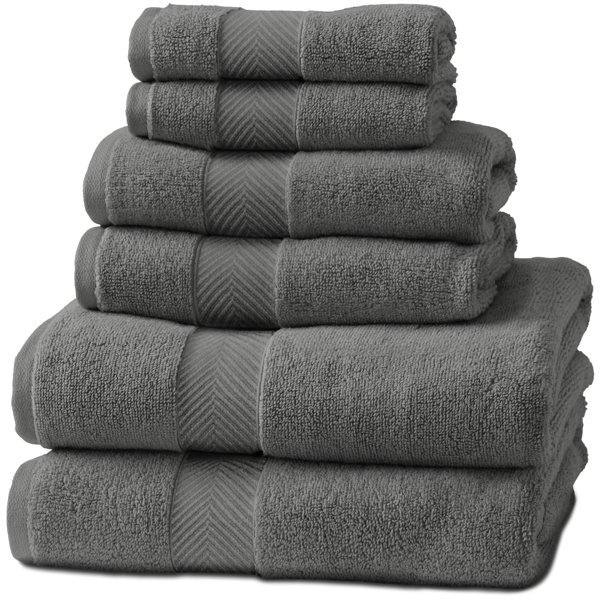Viscose from Bamboo Bath Towels Set of 6 - Extra Plush 700 GSM Quick Dry Cotton 