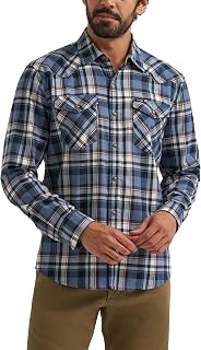 Wrangler Men's Denim Light Wash Long Sleeve Snap Shirt