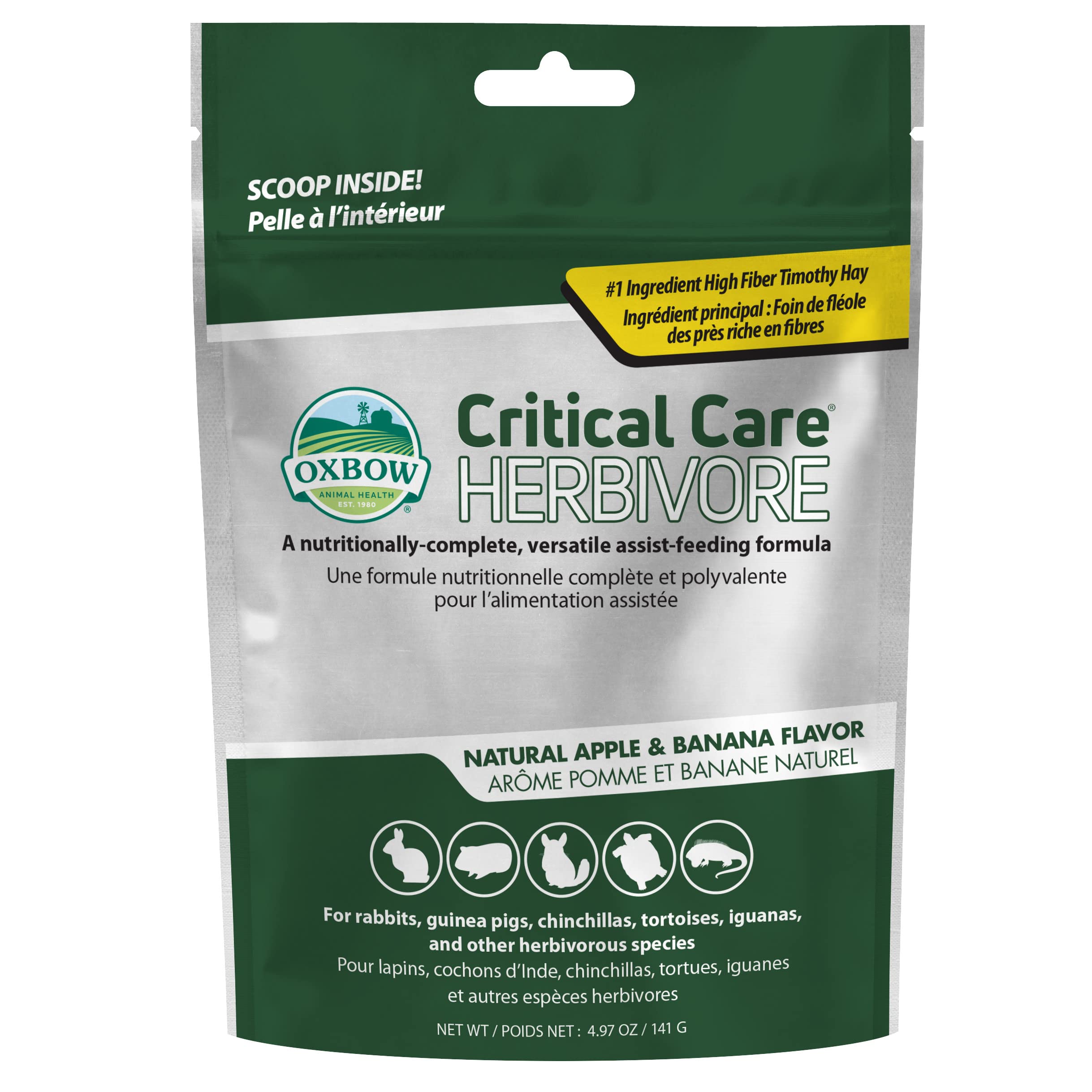 Oxbow Critical Care Herbivore, Rabbit & Guinea Pig, Apple Banana, 141 g | Herbiv