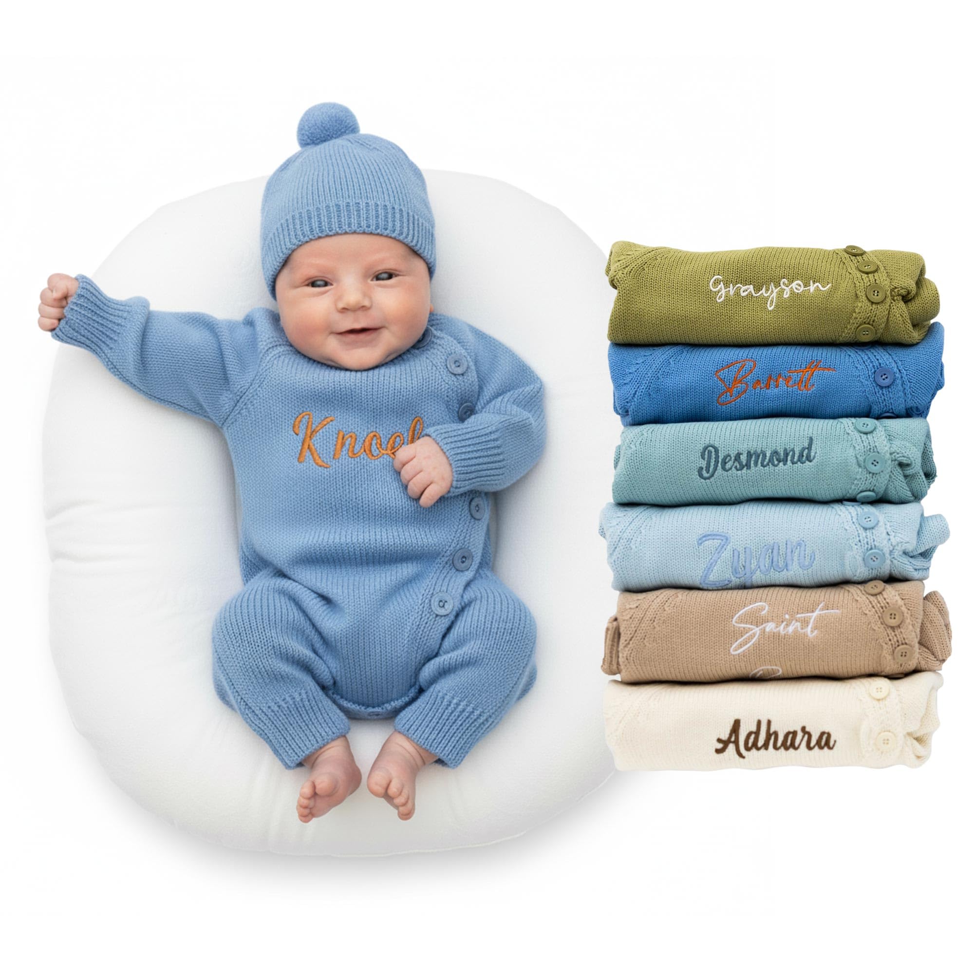 Rosanbella Personalized Newborn Baby Romper – Custom Coming Home Outfit