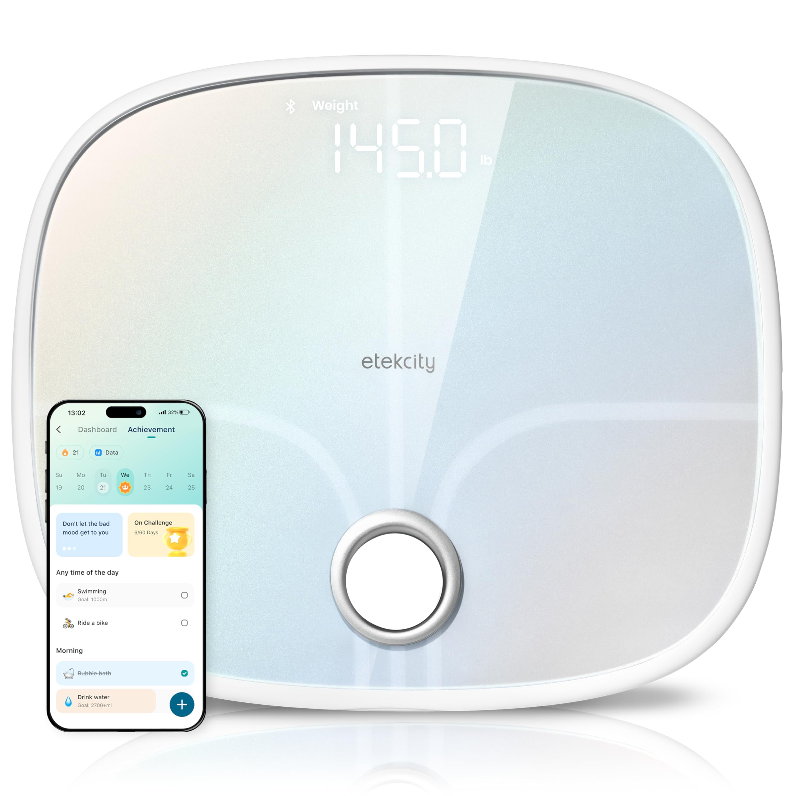 Etekcity Smart Rechargeable Scale for Body Weight, BMI, Fat, Muscle Mass, FSA&HS