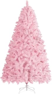 Yaheetech 6ft Pink Artificial Christmas Pine Tree Seasonal Holiday Carnival Home Party Decoration for Home, Office, Party Decoration Indoor Outdoor with 818 Branch Tips and Foldable Stand