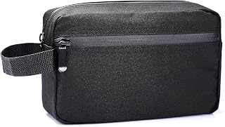 Toiletry Bag for Men, Etercycle Portable Travel Wash Bag, Waterproof Toiletries Cosmetic Organizer Bag, Gym Shaving Shower Bathroom Bag, Dopp Kit Make Up Bag with Handle (Black)