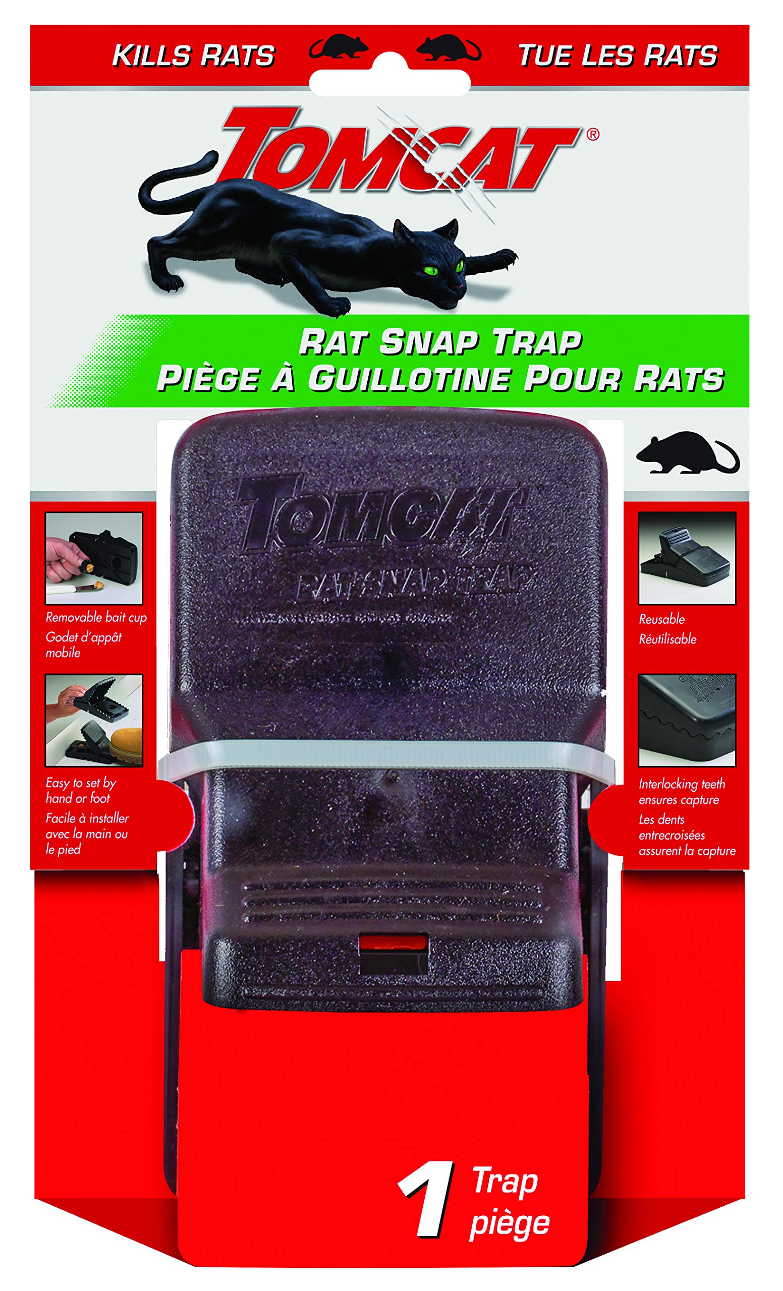 Tomcat Rat Snap Trap | Effective Rat Trap | Easy Set, Reusable, No-Touch Disposa